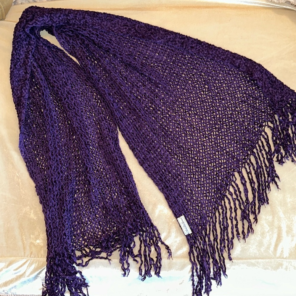 Saks Fifth Avenue Purple Chenille Scarf